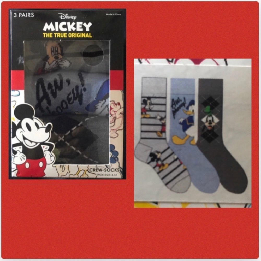 3pk Mickey Socks for Men
